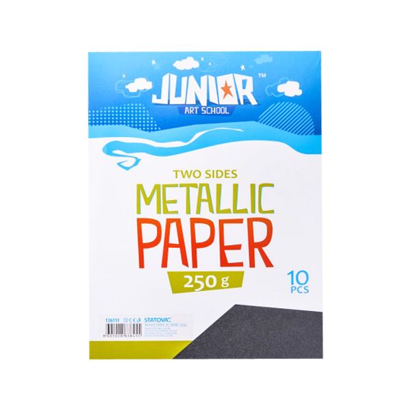 Dekoračný papier A4 Metallic čierny 250 g, sada 10 ks