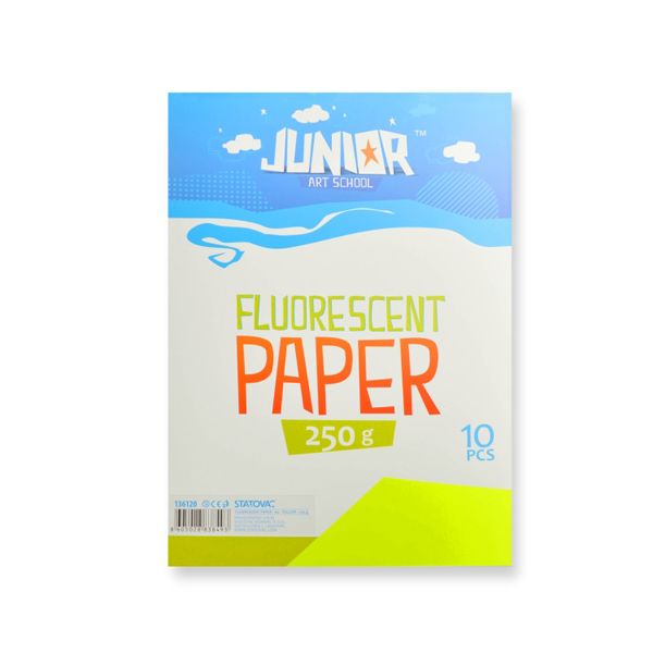 Dekoračný papier A4 Fluo žltý 250 g, sada 10 ks