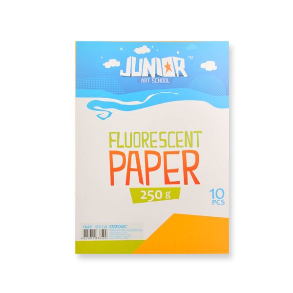Dekoračný papier A4 Fluo oranžový 250 g, sada 10 ks