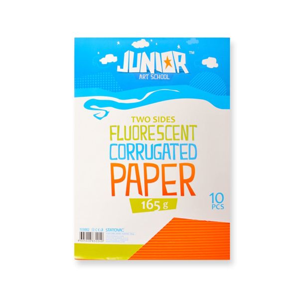 Dekoračný papier A4 Neon oranžový vlnkový 165 g, sada 10 ks