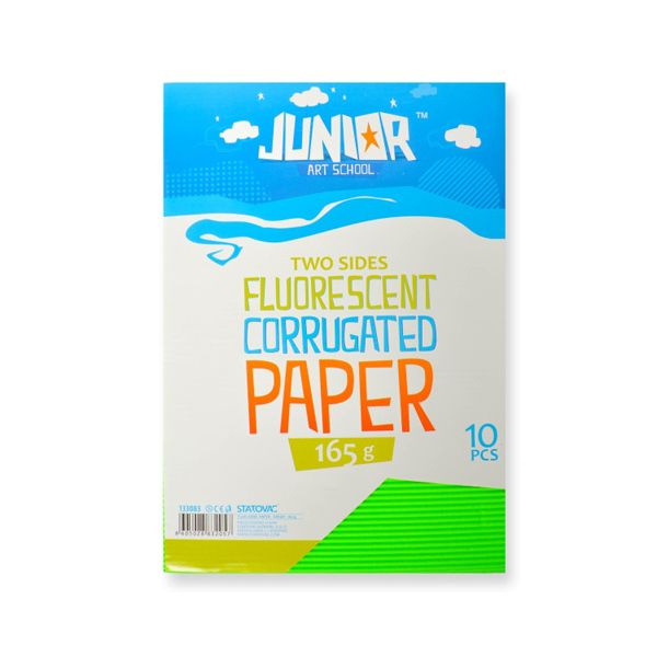 Dekoračný papier A4 Neon zelený vlnkový 165 g, sada 10 ks