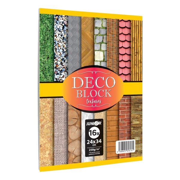 Zložka dekoračného papiera (výkresov) DECO BLOCK 16 listov /16 vzorov, 250g/m2