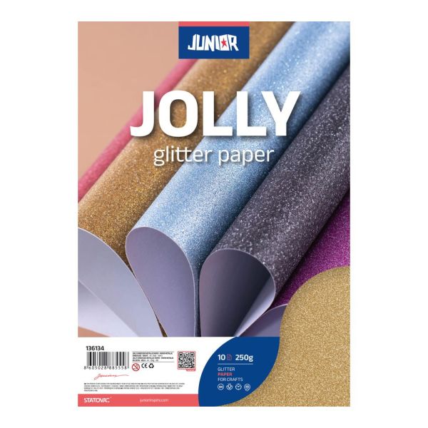 Dekoračný papier A4 Glitter zlatý 250 g, sada 10 ks