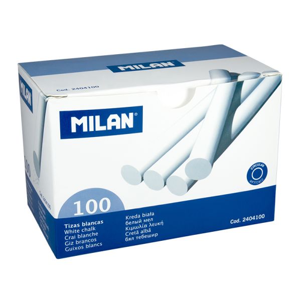 Krieda MILAN guľatá biela 100 ks