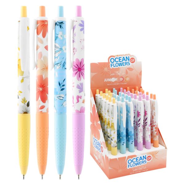 Pero guľôčkové Semi-Gel "Ocean of Flowers" 1,0 mm - modrá náplň /1ks