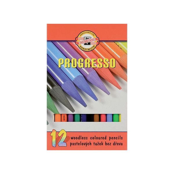 Pastelová ceruzka v laku PROGRESSO, 12 ks