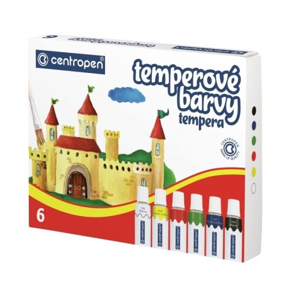 Farby temperové CENTROPEN 9550/6 - 6 farieb 12 ml