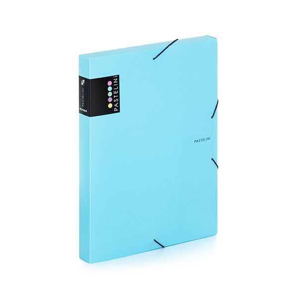 Plastový box s gumičkou Karton PP Pastelini modrý 