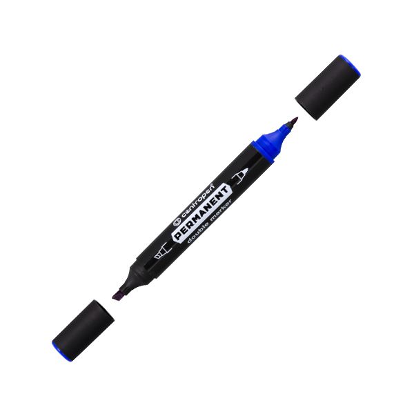 Permanentný popisovač Centropen 1666 double modrý 
