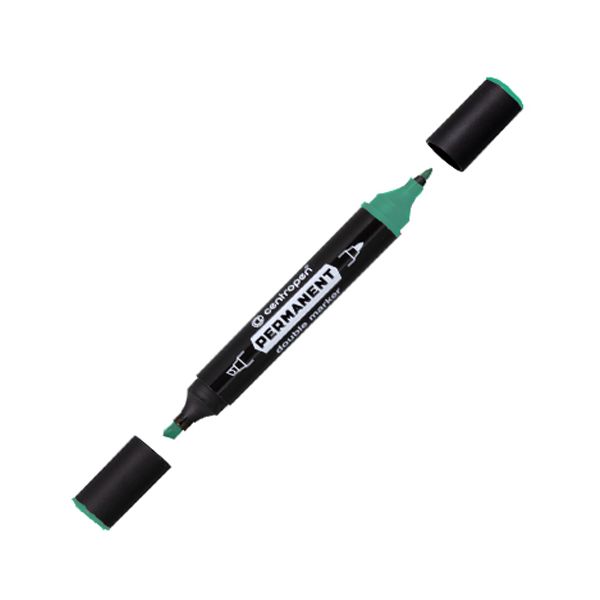 Permanentný popisovač Centropen 1666 double zelený 