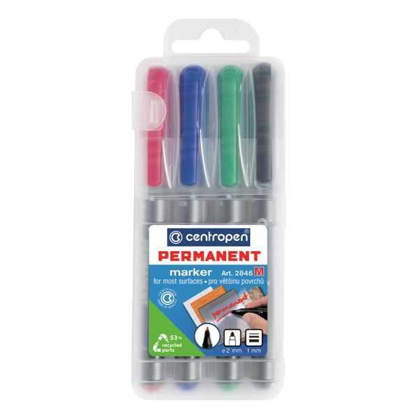 Sada permanentných popisovačov Centropen 2846/4S 