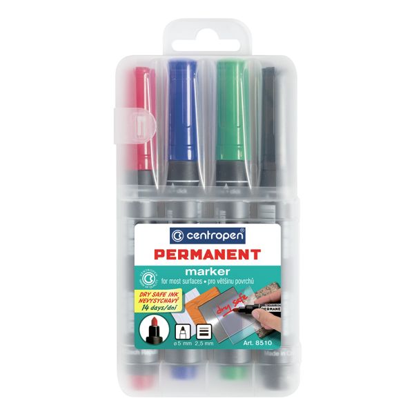 Sada permanentných popisovačov Centropen 8510/4S 