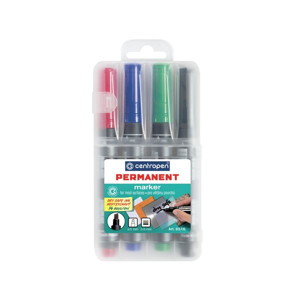 Sada permanentných popisovačov Centropen 8516/4S 