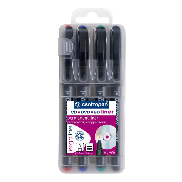 Sada popisovačov na CD/DVD/BD Centropen 4616/4 