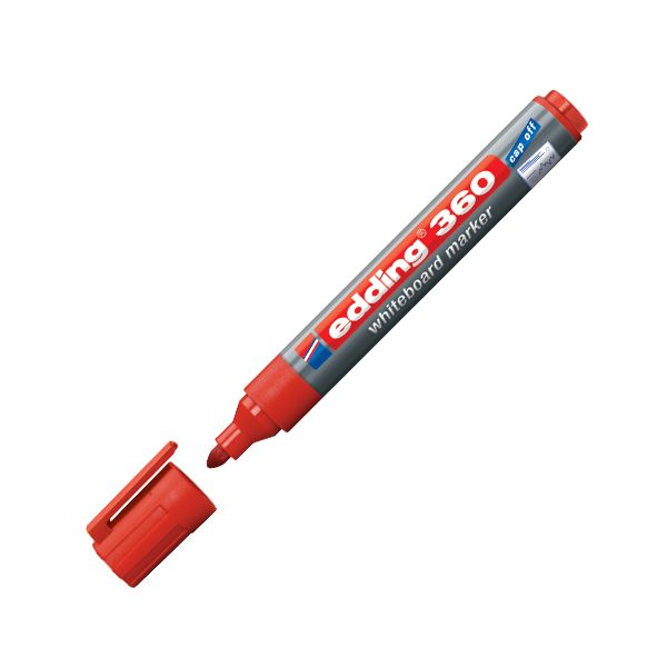 Popisovač na tabule a flipchartové tabule, 1,5-3 mm, kužeľový hrot, EDDING "360", červený