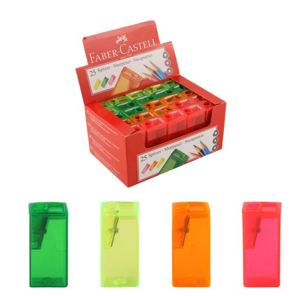 Strúhadlo Faber Castell 125 FLV s boxom mix fluorescentných farieb 