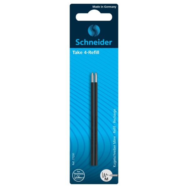 Náplň guľôčková Schneider Take 4 M sada 2 ks - čierna