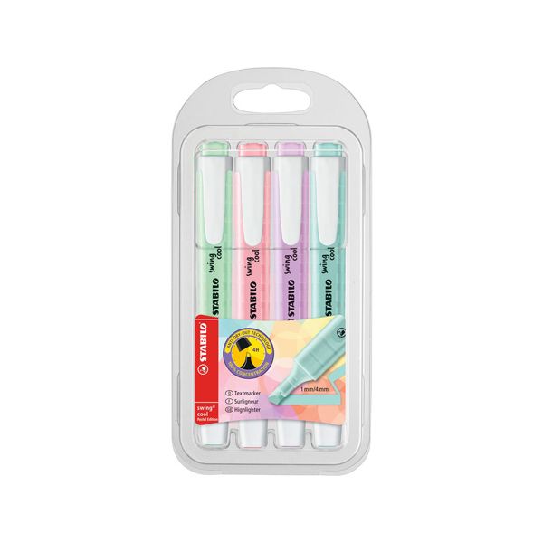 Sada zvýrazňovačov STABILO swing cool Pastel  4S 
