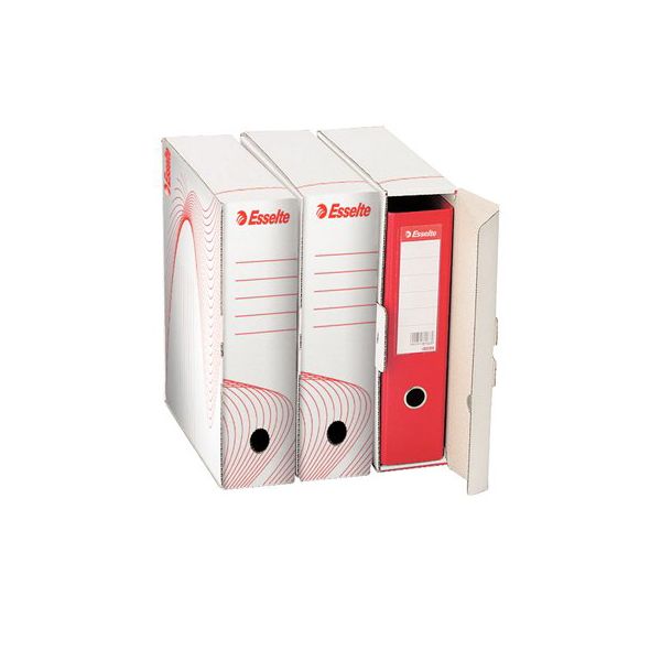Archivačná krabica na šanóny, 97 mm, recyklovaný kartón, ESSELTE "Standard" , biela