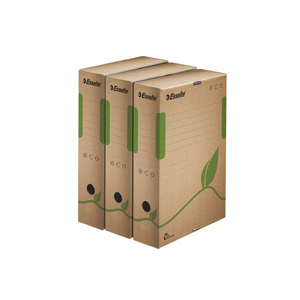 Archívny box, A4, 80 mm, recyklovaný kartón, ESSELTE "Eco", hnedý