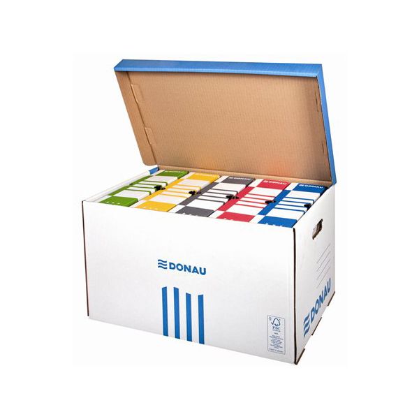 Archívna krabica so sklápacím vekom DONAU modrá 560×370×315 mm 