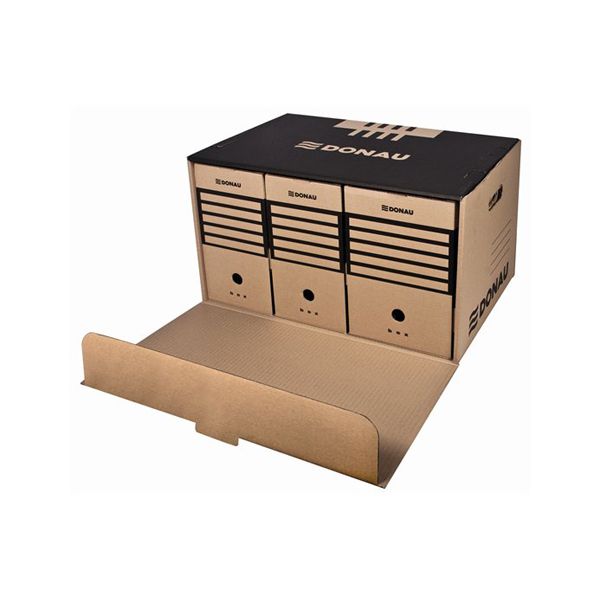 Archívna krabica s predným otváraním DONAU hnedá 555×360×315 mm 