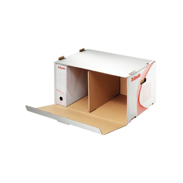 Archívna krabica s predným otváraním Esselte biela/červená 535x265x370 mm 