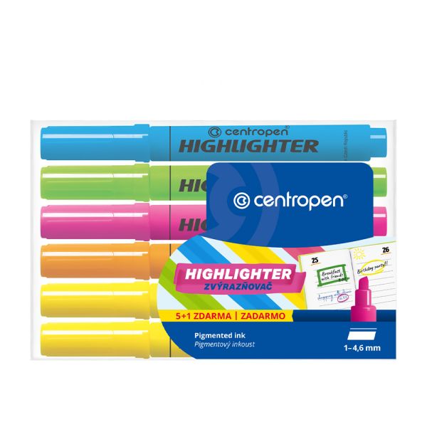 Sada zvýrazňovačov Centropen 8552/6S 