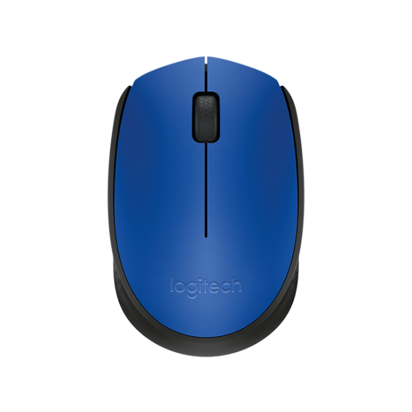 Logitech M171/Kancelárska/Optická/1 000 DPI/Bezdrôtová USB/Čierna-modrá 910-004640