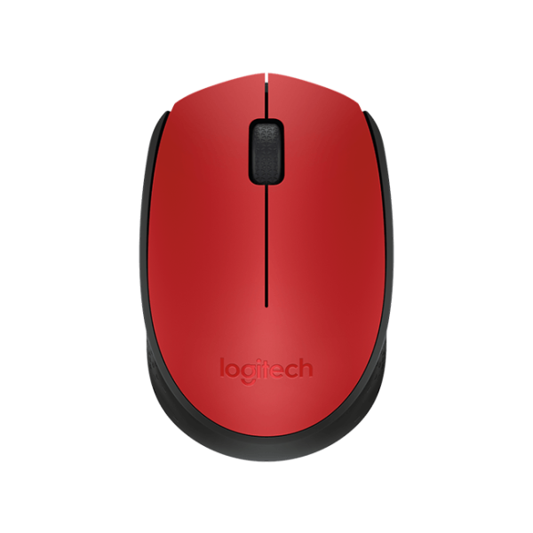 Logitech M171/Kancelárska/Optická/1 000 DPI/Bezdrôtová USB/Čierna-červená 910-004641