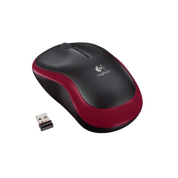 Logitech M185 nano/Kancelárska/Optická/1 000 DPI/Bezdrôtová USB/Červená 910-002240