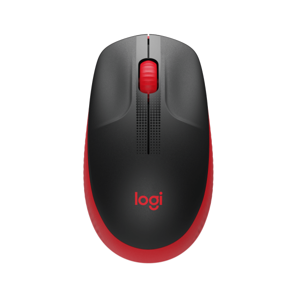 Logitech M190/Kancelárska/Optická/1 000 DPI/Bezdrôtová USB/Čierna-červená 910-005908