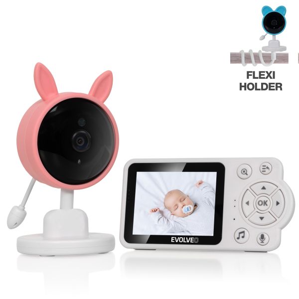 EVOLVEO Baby Monitor N3, dětská videoopatrovateľka, ružová CAM-3P