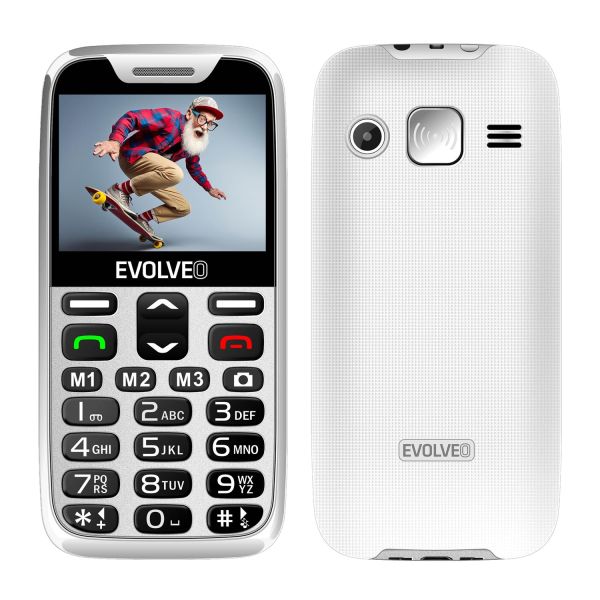 EVOLVEO EasyPhone XR, mobilný telefón pre seniorov s nabíjacím stojanom, biela EP-601-XR-WH