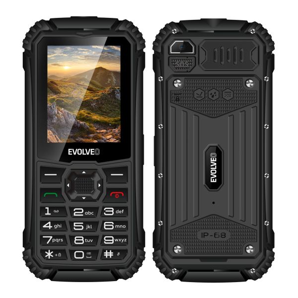 EVOLVEO StrongPhone Q1, vodotesný odolný Dual SIM telefón, čierny SGP-Q1-BK