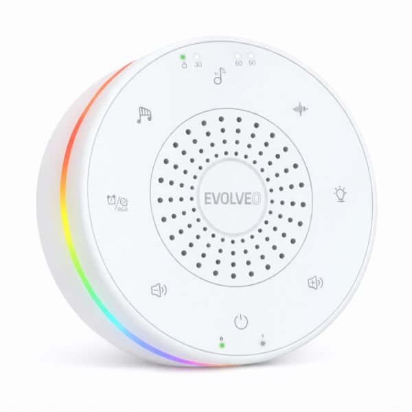 EVOLVEO Nubiloo – uspávací modul s bielym šumom, uspávankami a farebným svetlom na dobrú noc NUBILOO