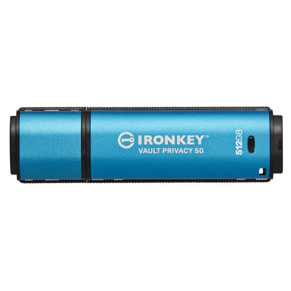 Kingston Ironkey Vault Privacy 50/512GB/USB 3.2/USB-A/Modrá IKVP50/512GB