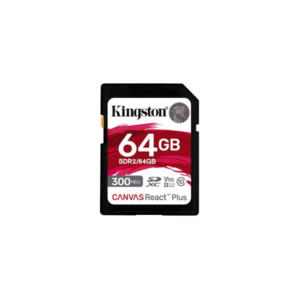 Kingston Canvas React Plus/SDXC/64GB/UHS-II U3/Class 10 SDR2/64GB