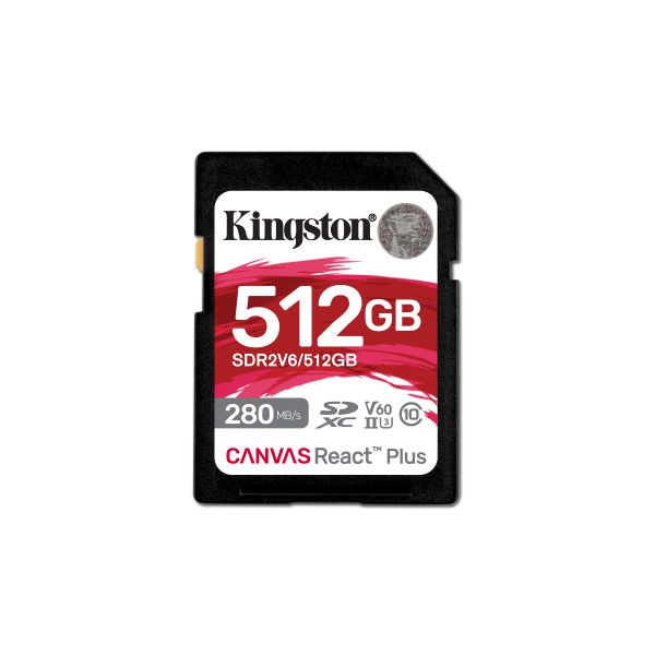 Kingston Canvas React Plus/SDHC/512 GB/UHS-II U3 / Class 10 SDR2V6/512GB