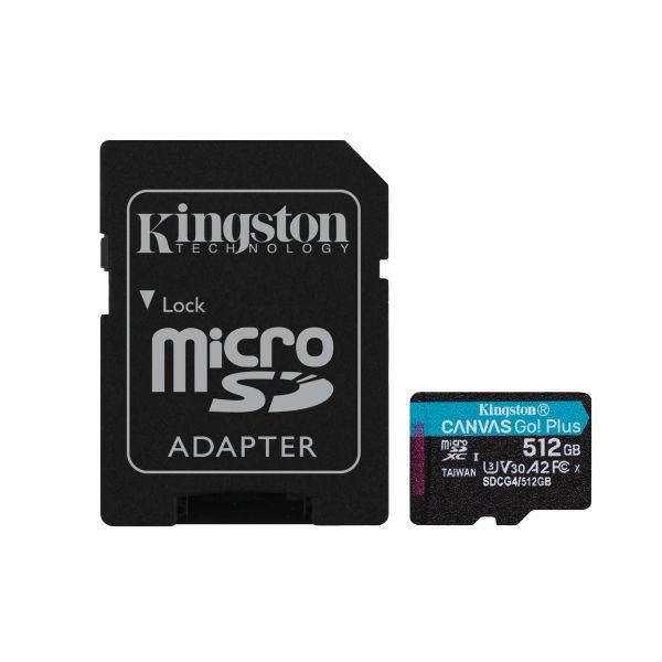 Kingston Canvas Go Plus A2/Micro SDXC/512GB/UHS-I U3/Class 10/+ Adaptér SDCG4/512GB