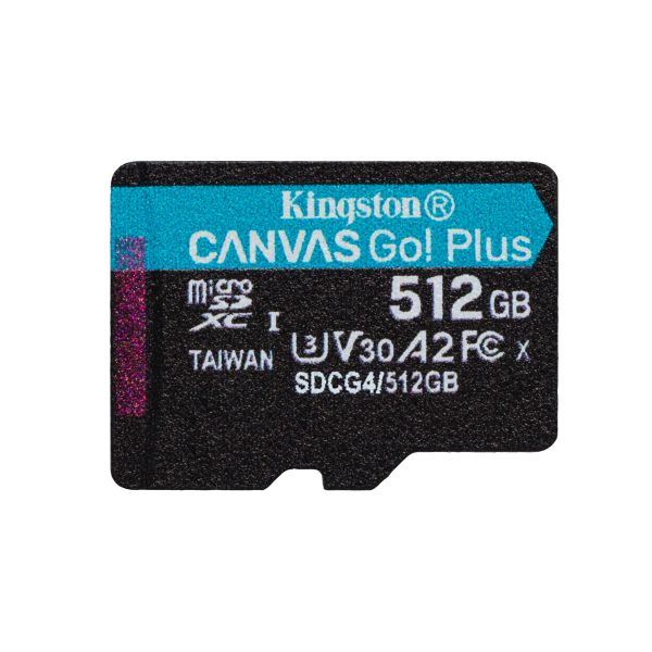 Kingston Canvas Go Plus A2/Micro SDXC/512GB/UHS-I U3 / Class 10 SDCG4/512GBSP