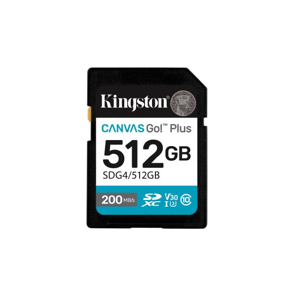 Kingston Canvas Go Plus/SDXC/512GB/UHS-I U3 / Class 10 SDG4/512GB