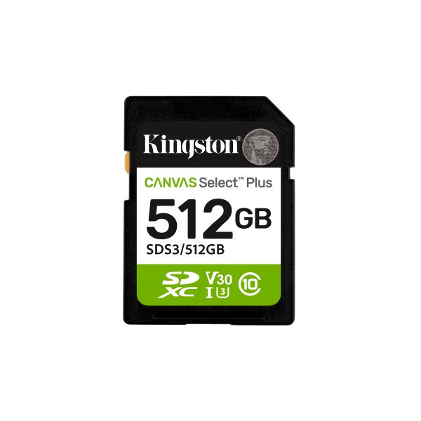 Kingston Canvas Select Plus/SDXC/512GB/UHS-I U3 / Class 10 SDS3/512GB