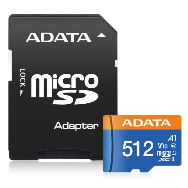 Adata/micro SDXC/512GB/UHS-I U1 / Class 10/+ Adaptér AUSDX512GUICL10A1-RA1