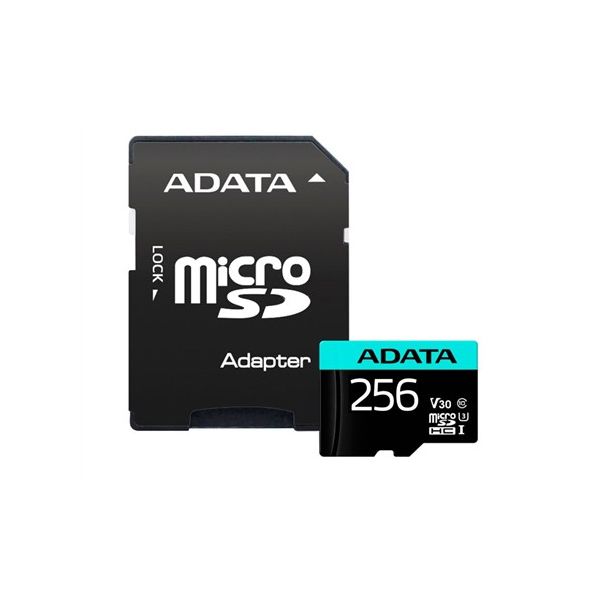 ADATA V30S/micro SDXC/256GB/UHS-I U3 / Class 10/+ Adaptér AUSDX256GUI3V30SA2-RA1