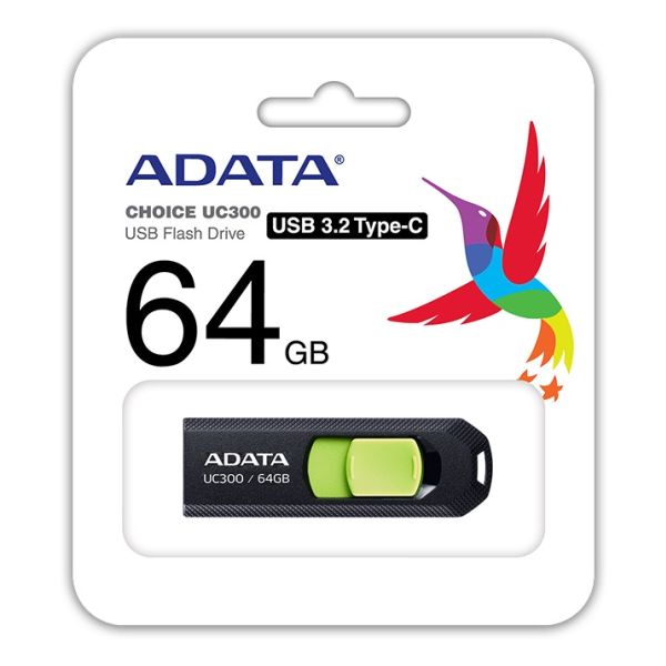 ADATA UC300/64GB/USB 3.2/USB-C/Čierna ACHO-UC300-64G-RBK/GN