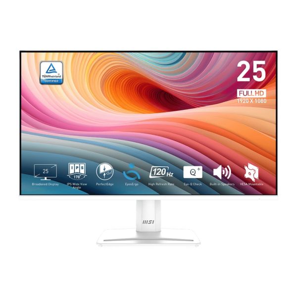MSI Pro/MP251W E2/24,5"/IPS/FHD/120Hz/1ms/Biela/2R PRO MP251W E2