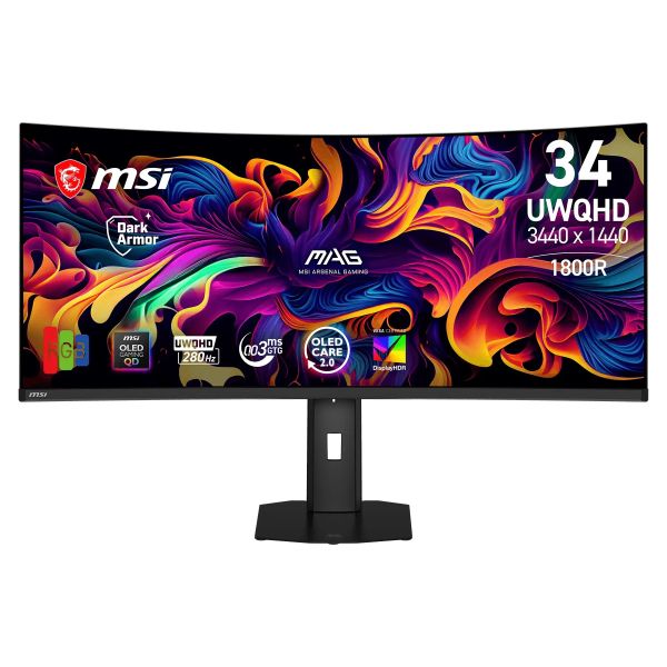 MSI MAG/341CQP X28/34"/QD-OLED/UWQHD/280Hz/0,03ms/Čierna/3R MAG 341CQP QD-OLED X28