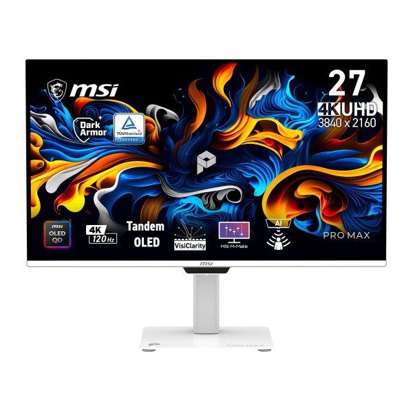 MSI Pro/MAX 271UPXW12G/26,5"/QD-OLED/4K UHD/120Hz/0,03ms/Biela/3R PRO MAX 271UPXW12G