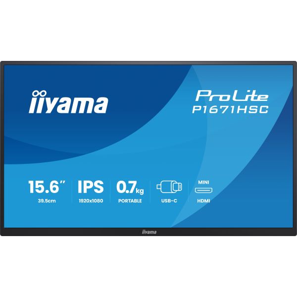 iiyama ProLite/P1671HSC-B1/15,6"/IPS/FHD/60Hz/3ms/Čierna/3R P1671HSC-B1